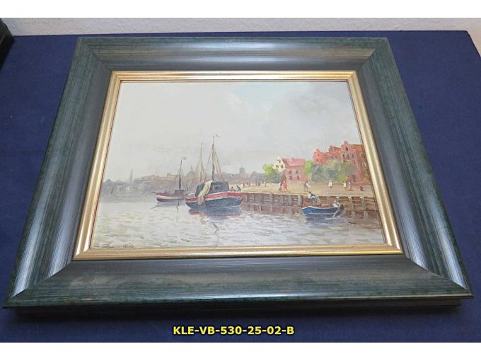 Ölgemälde niederländischer Hafen