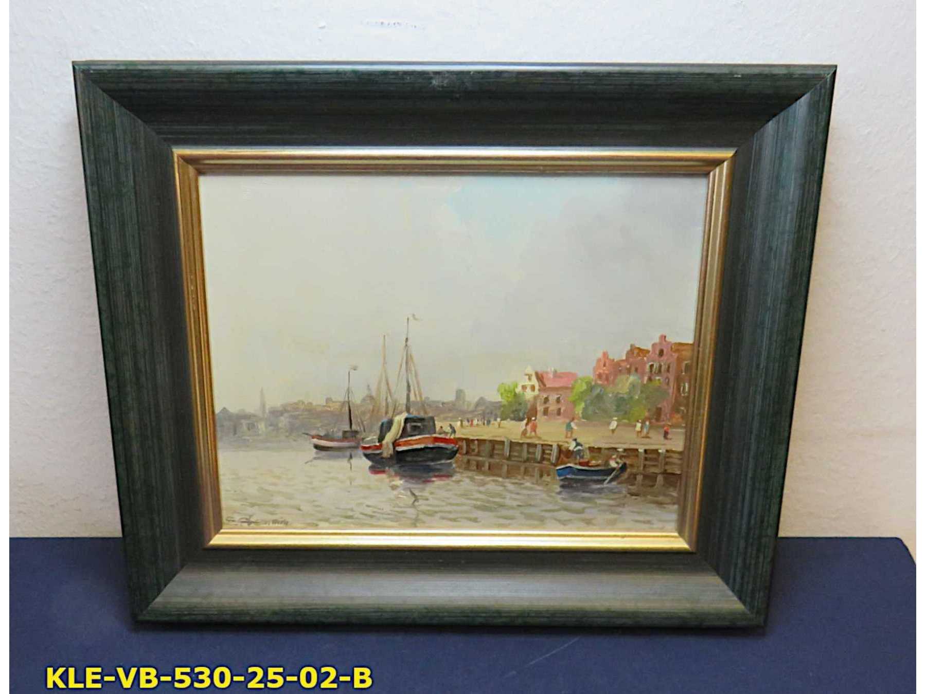 Ölgemälde niederländischer Hafen