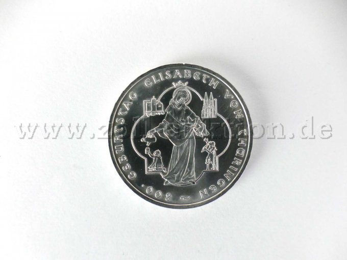 1 -10-Euro-Gedenkmünze, 800. Geburtstag Elisabeth von Thüringen, 2007, Silber