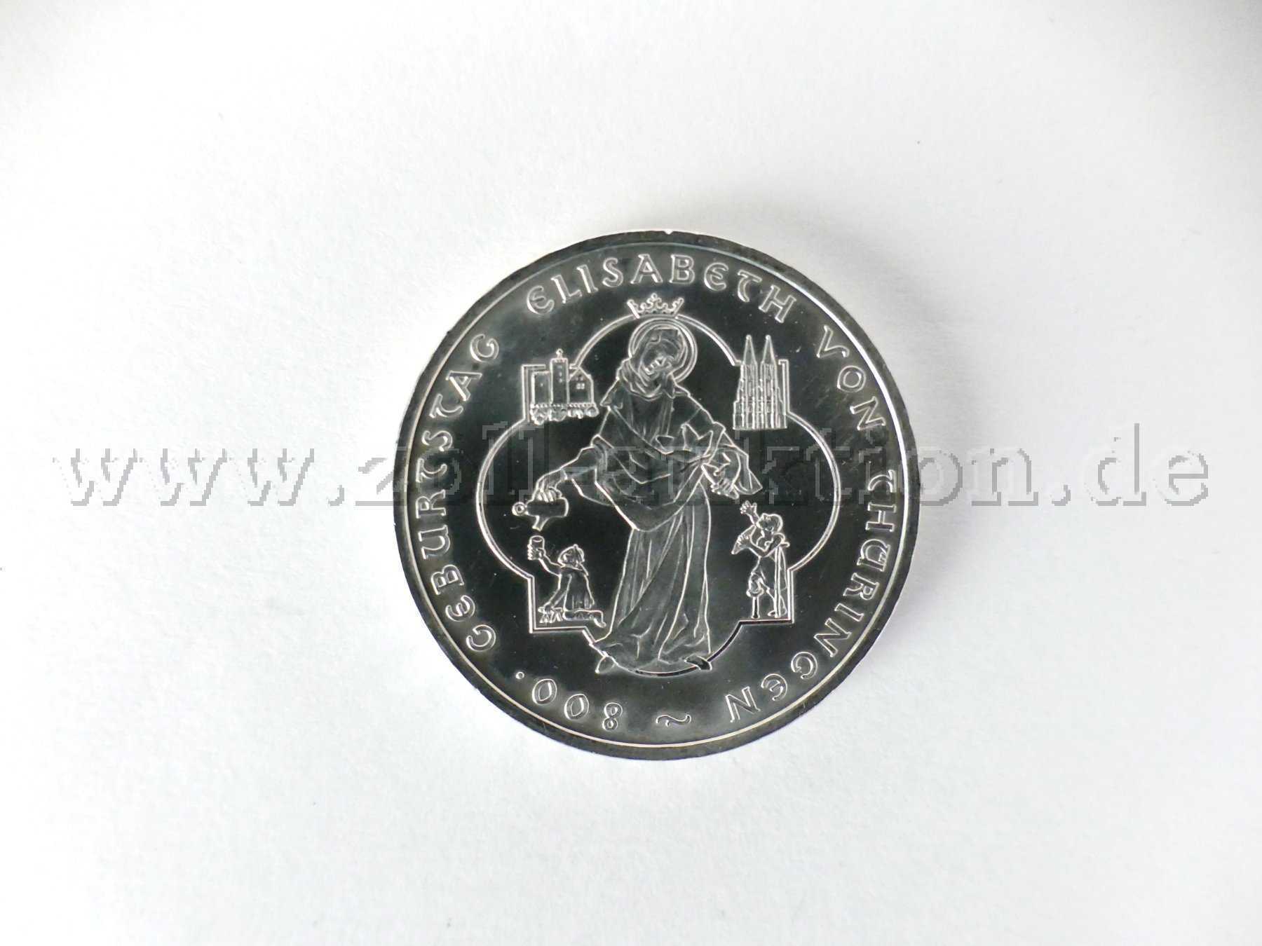 1 -10-Euro-Gedenkmünze, 800. Geburtstag Elisabeth von Thüringen, 2007, Silber