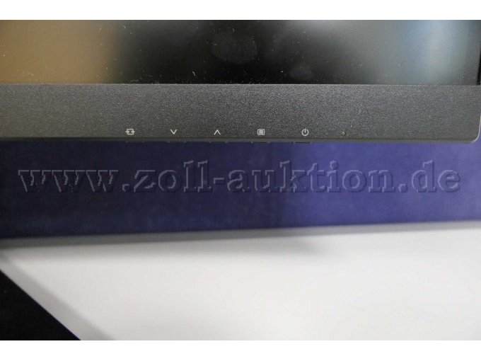 Detailaufnahme der Bedienelemente unten rechts am Monitor