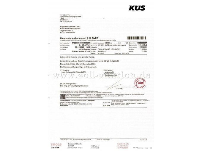 TÜV Bericht