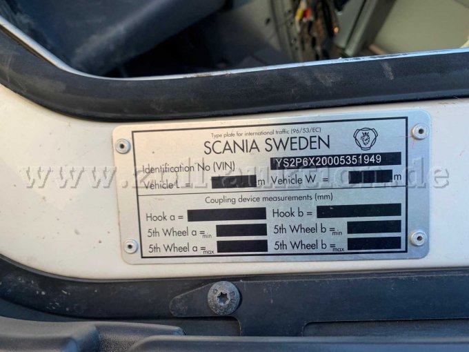 Typenschild Fahrgestell