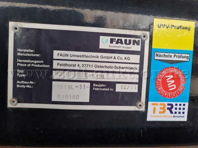 Ansicht 2 Typenschild Aufbau Faun