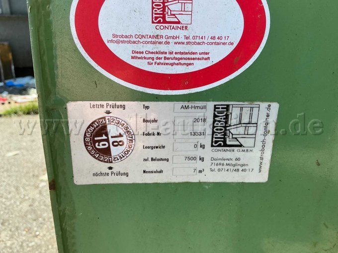 1 Absetzmulde Zweikammermulde 7cbm Hersteller: Strobach Möglingen – foto 8 – kavel bij Zoll-Auktion, Ludwigsburg