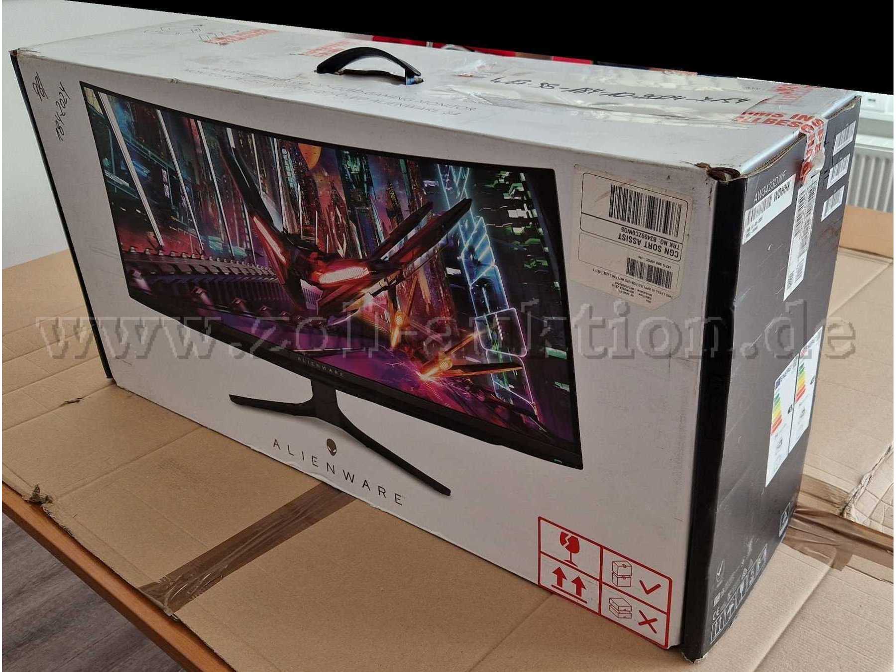 Frontansicht Verpackung Alienware Gaming Monitor