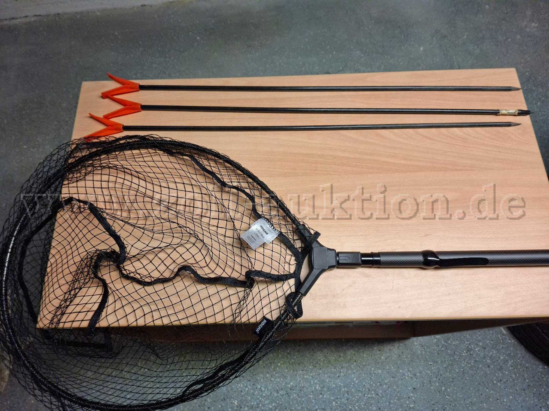 Kescher und Rutenhalter