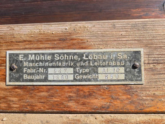 Anhängeleiter AL10 Typenschild