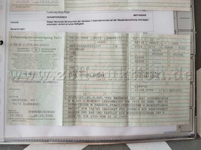 Zulassungsbescheinigung Teil I
