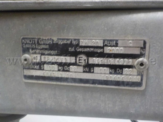 Detailbild Typenschild Deichsel