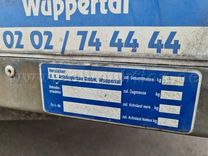 Typenschild Anhänger