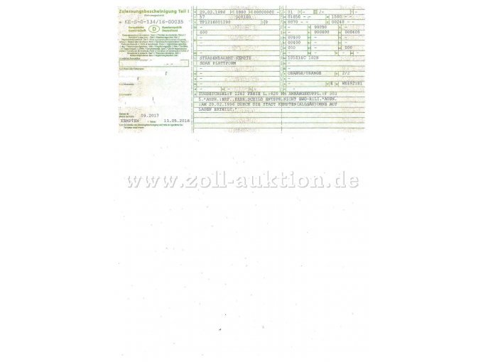 Planograf
Zulassungsbescheinigung Teil 1