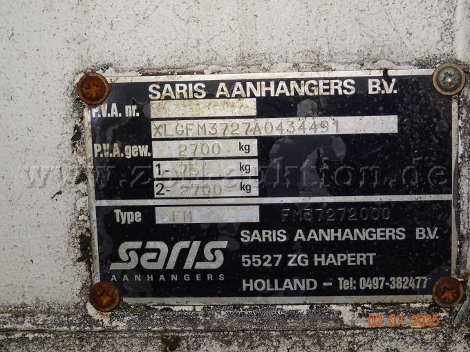 Typenschild Anhänger