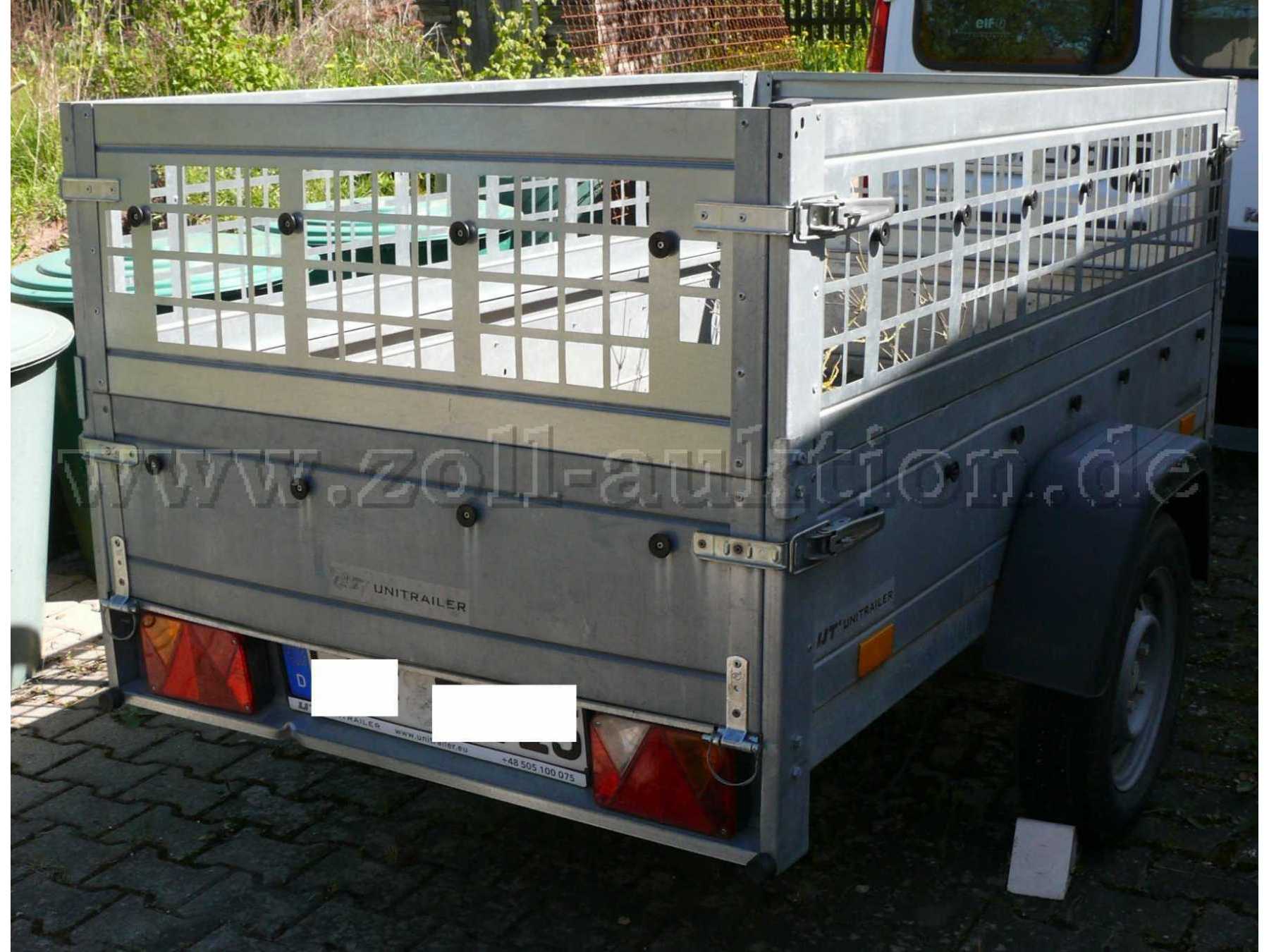 Anhänger TEMARED offener Kasten mit Gitteraufsatz
