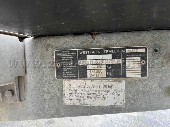 1 aanhangwagen Westfalia 118651F521 defect, zonder papieren – foto 4 – kavel bij Zoll-Auktion, Rheda-Wiedenbrück