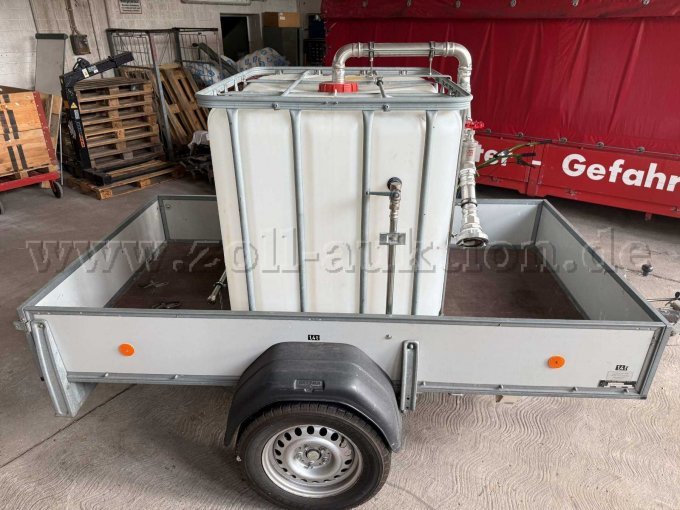 1 Anhänger offener Kasten von Westfalia 1,4to.mit Wassertank 1.000 Ltr – kavel bij Zoll-Auktion, Cuxhaven