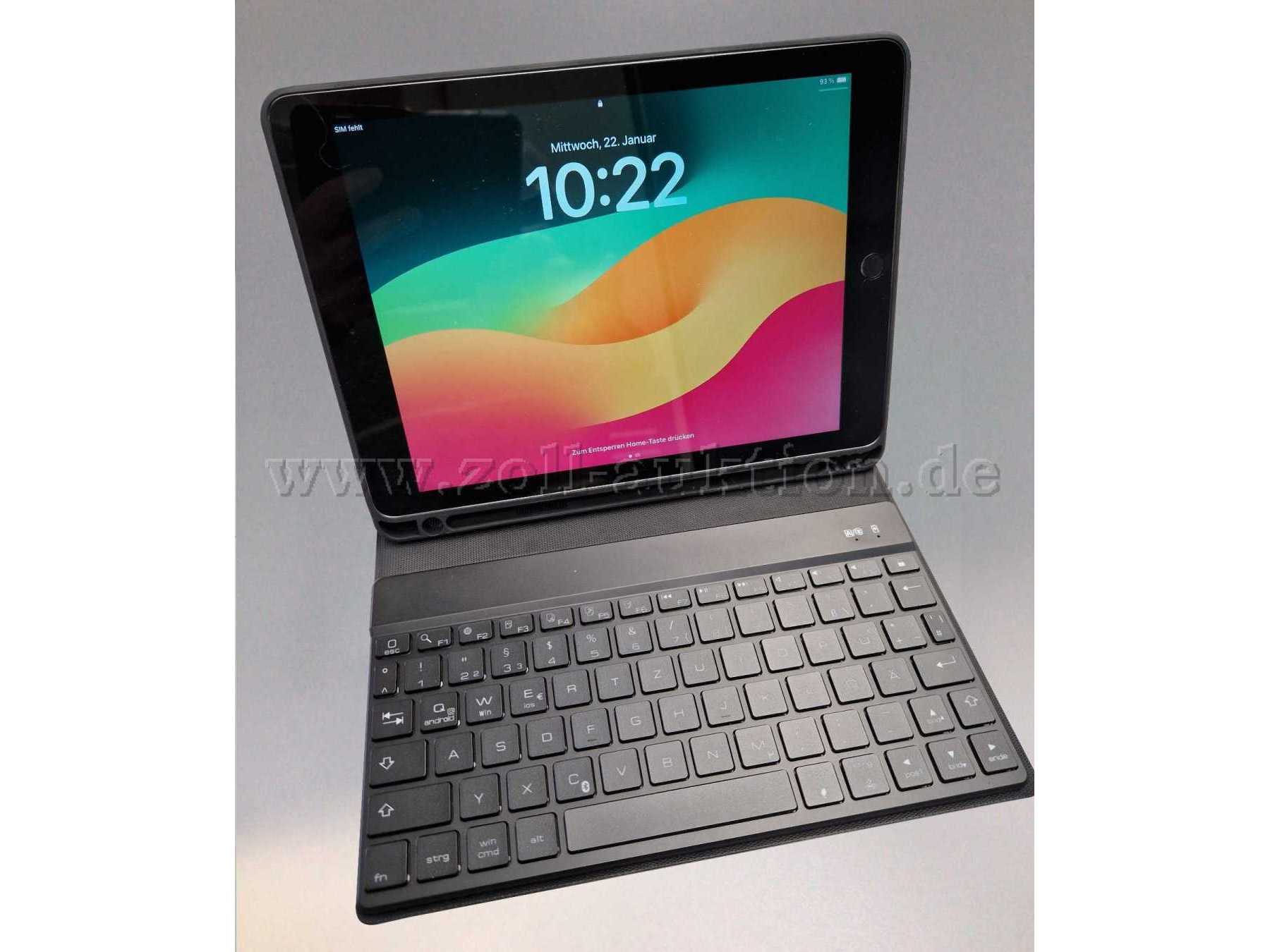 iPad 6. Generation, Apple Pencil 1. Gen., Boriyuan Kombihülle mit Tastatur