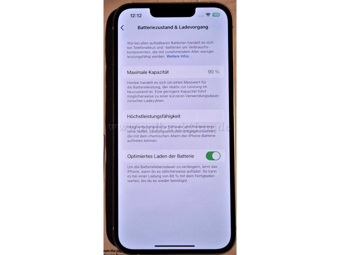Akkuleistung nach Aufladung in Prozent