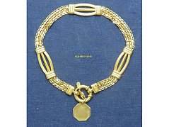 1 Armband, 750er, gelbgold mit zwei Anhängern (geschlossen)