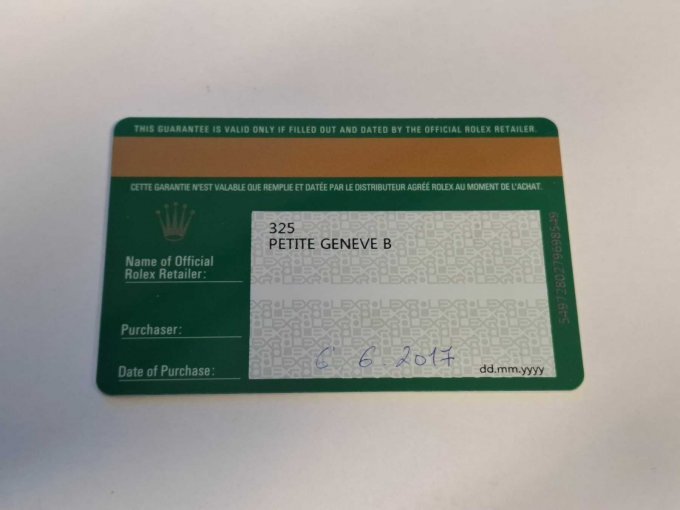 Garantiekarte Vorderseite