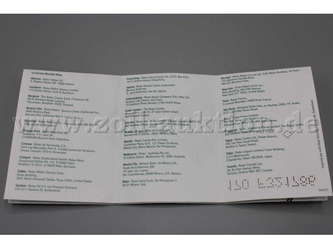 Rolex Serviceheft