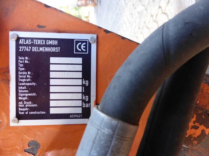 Atlas Löffelschwenkkopf Typenschild