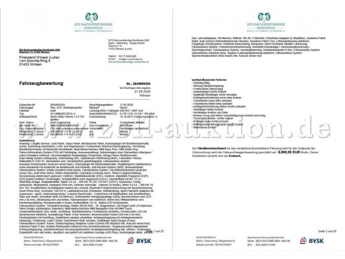 Fahrzeugbewertung