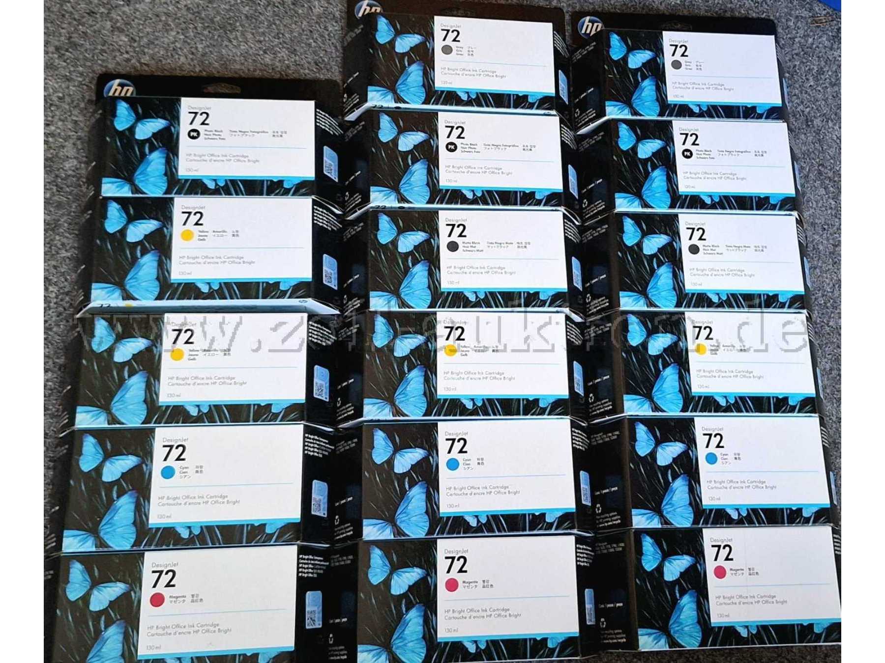HP Tintenpatrone 72
cyan,magenta,yello,photp black,matt black,gray