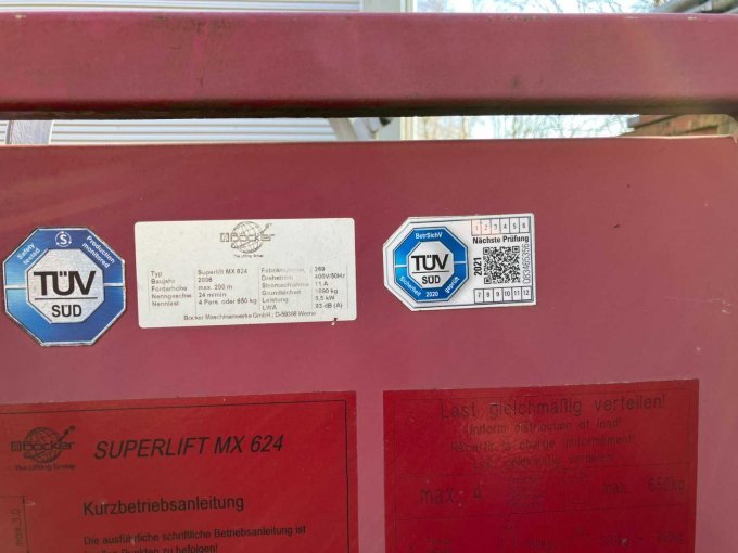 1 Böcker Superlift MX 624 Zahnstangenaufzug mit Zubehör – DEFEKT – foto 7 – kavel bij Zoll-Auktion, Dortmund