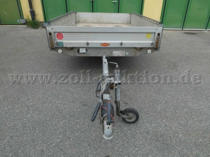 1 Böckmann Zentralachsanhänger CHSC, defekt, gebraucht: Ansicht von vorne