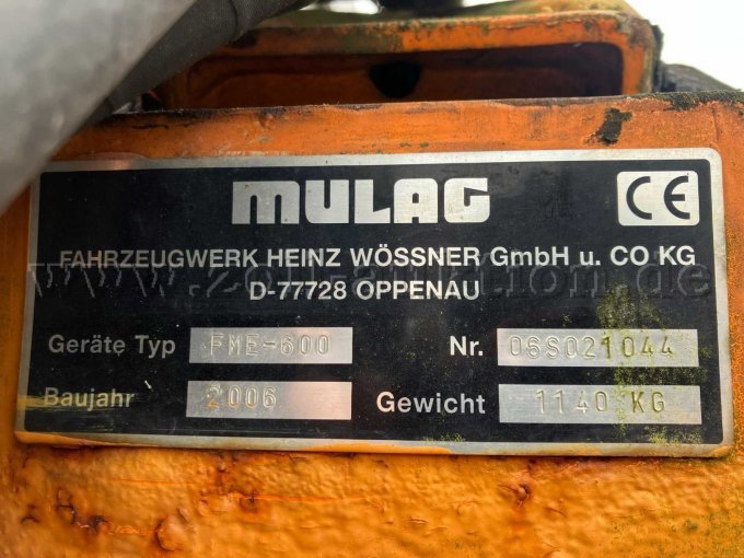 1 taludmaaimachine Mulag FME 600, onderdelenwagen – foto 4 – kavel bij Zoll-Auktion, Wilhelmshaven