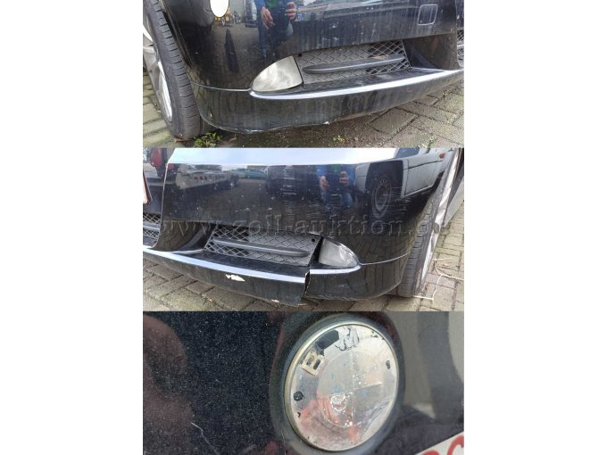 BMW 318D - Schäden an Frontschürze und BMW-Emblem an Heckklappe