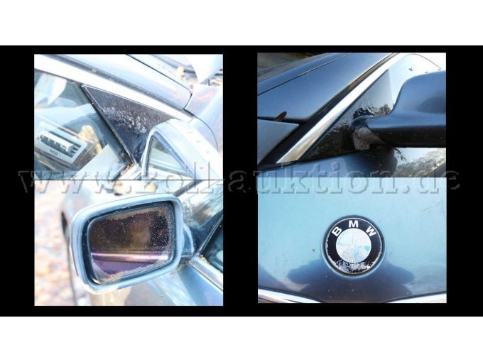 Beschädigte Fahrzeugteile Spiegel Emblem