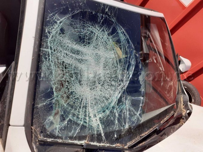 Beschädigte Frontscheibe