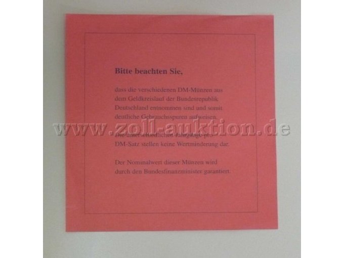 1 BRD Währungswechsel-Satz 2001/2002 letzter DM und erster Euro Kursmünzensatz – foto 5 – kavel bij Zoll-Auktion, Hof