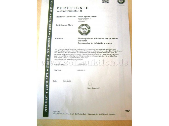 Zertifikat für Bouncer XXL