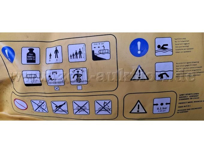Benutzungs-Piktogramme und Hersteller-Wibit-Originalaufdrucke-Aussenansicht mit EN-Bezeichnung 15649