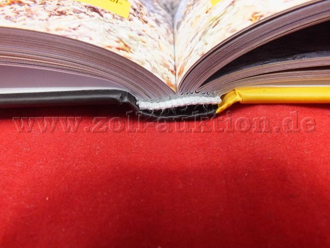 Exemplarische Ansicht der Bindung des Buchrückens liegend