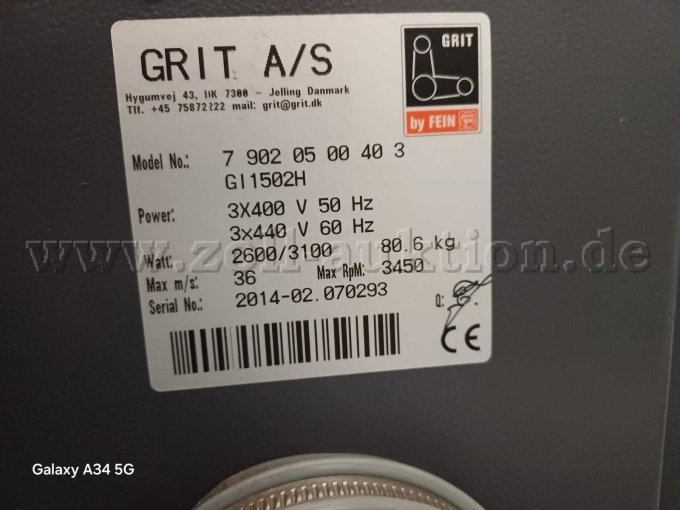 Typenschild 7 902 05 00 40 3 GI 150 2H