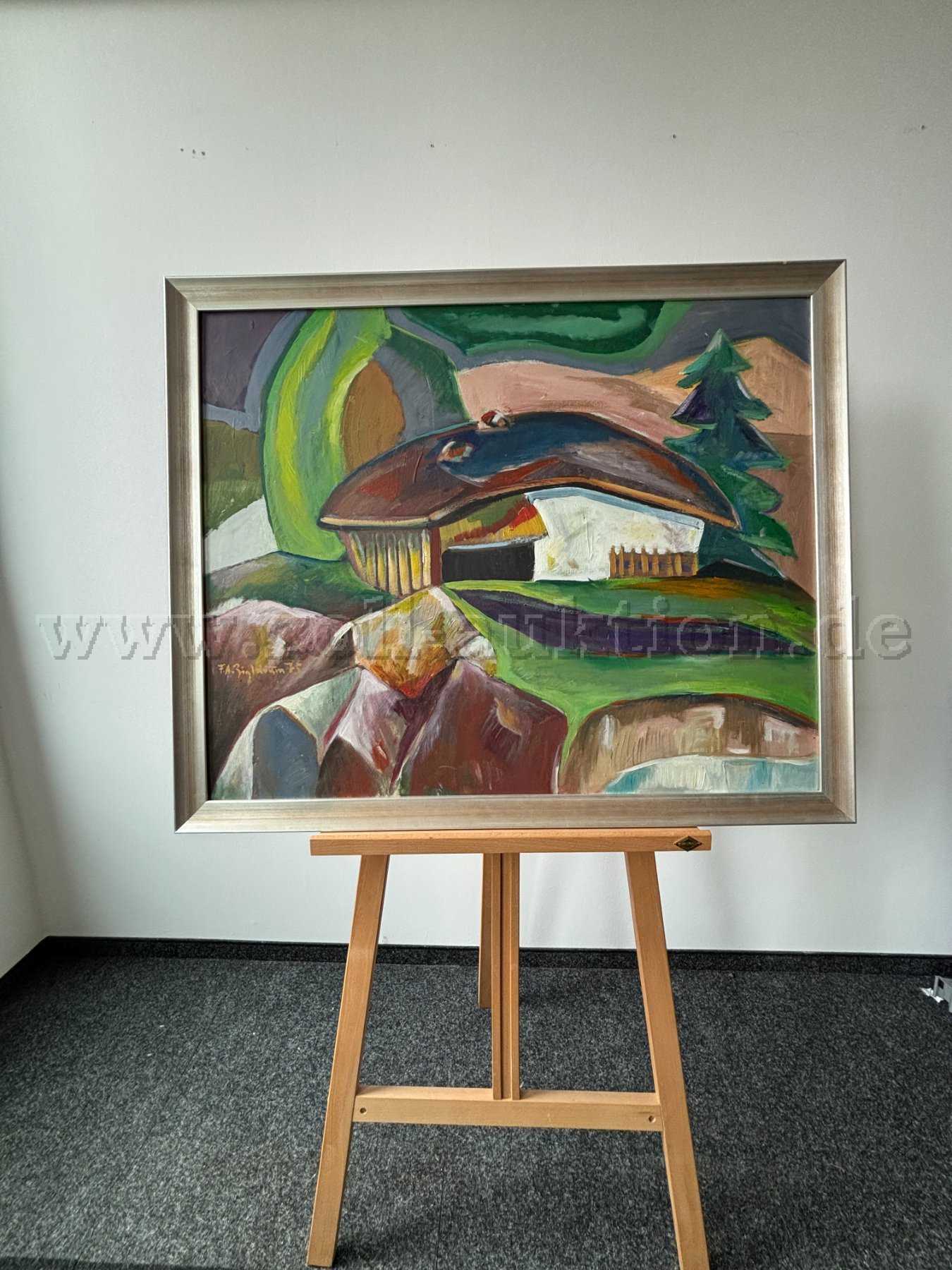 1 幅画作,艺术家 Fred Arnus Zigldrum - 高山小屋 - 油画