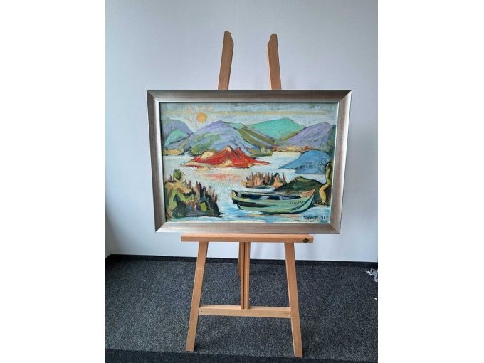 1 Bild Künstler Fred Arnus Zigldrum - Rote Insel - Ölbild – kavel bij Zoll-Auktion, München