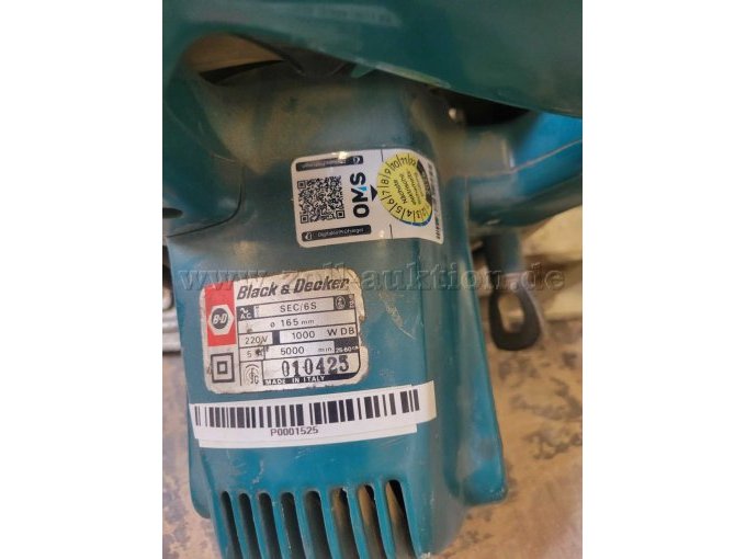 Handkreissäge Black&Decker SEC/6S - Ansicht Typenschild