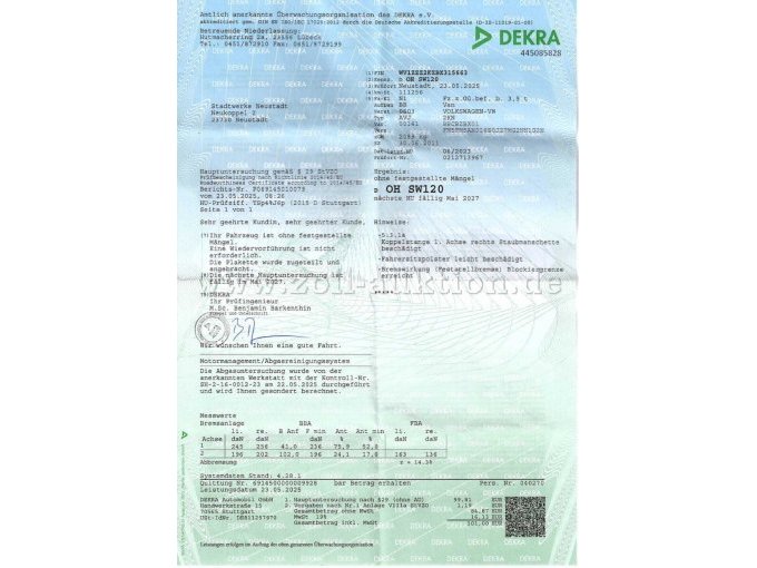 TÜV-Dekra Dokument