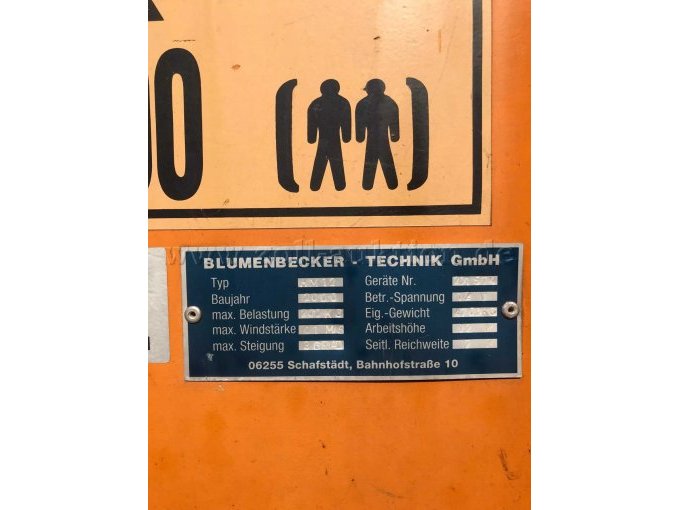 Typschild Hubarbeitsbühne