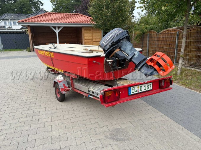 1 Boot (Hersteller unbek.) mit 25-PS (Evinrude) und Einachs-Trailer (Heinemann) – foto 15 – kavel bij Zoll-Auktion, Geeste