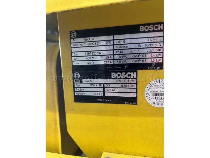 1 Bosch DIN-stroomgenerator, BSKA 8E, 8 kVA – foto 5 – kavel bij Zoll-Auktion, Fürth