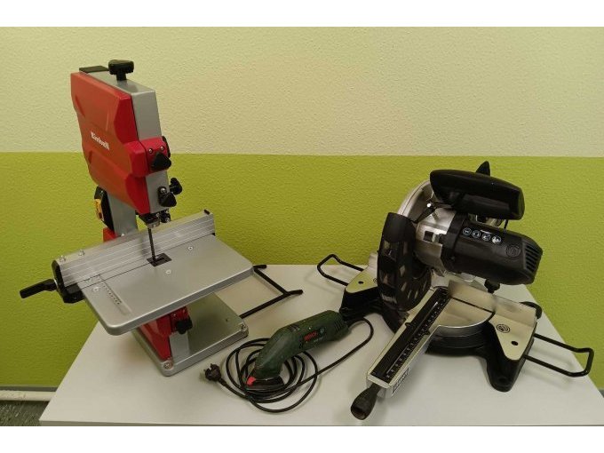 Bosch Deltaschleifer, Scheppach Kappzugsäge & Einhell Bandsäge