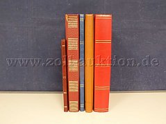 Gesamtansicht der Auktionsware Briefmarkensammlung, 5 Alben, Verschiedene Länder