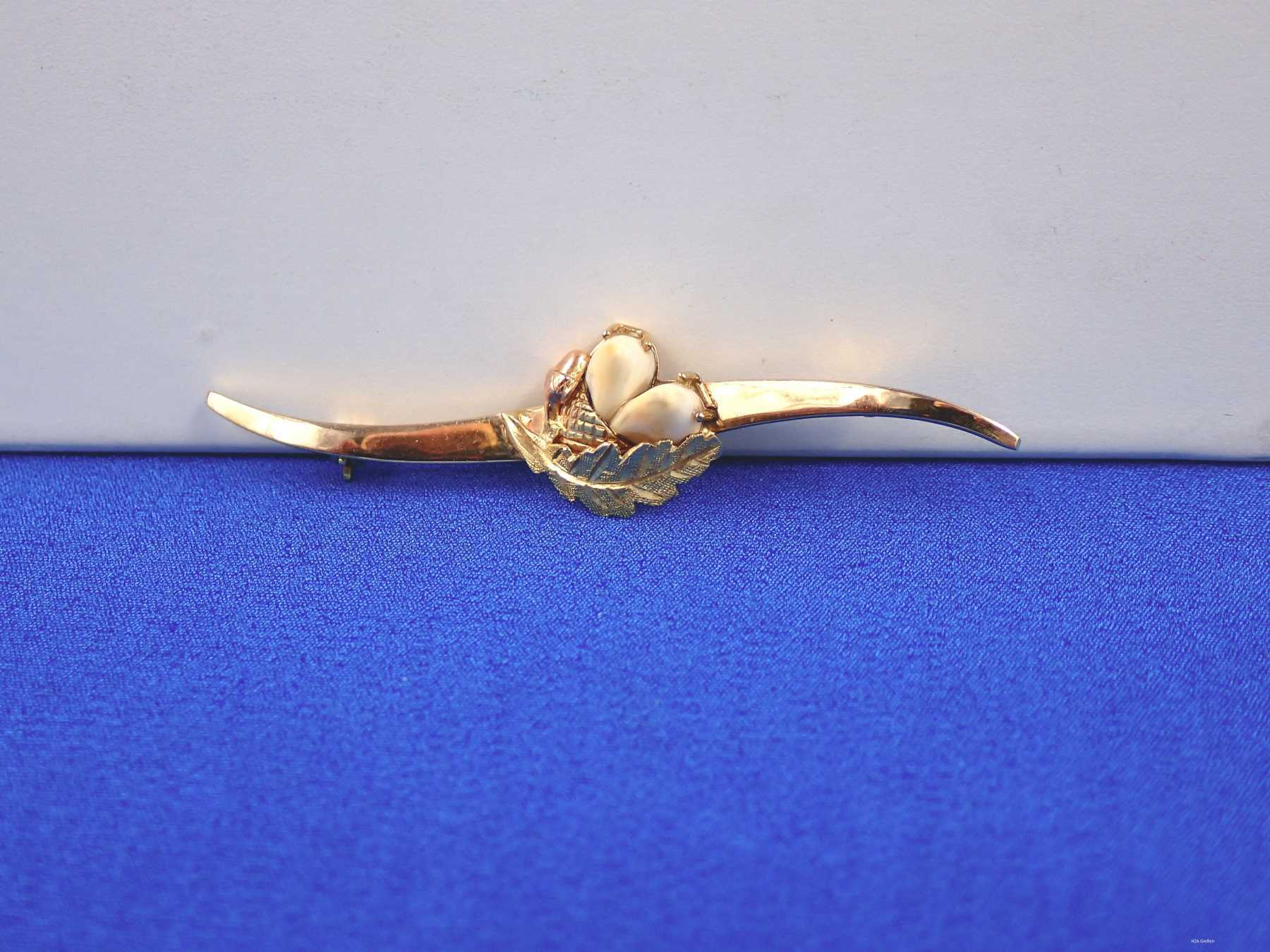 Brosche 585/- Gold & Nadel 333/- Gold