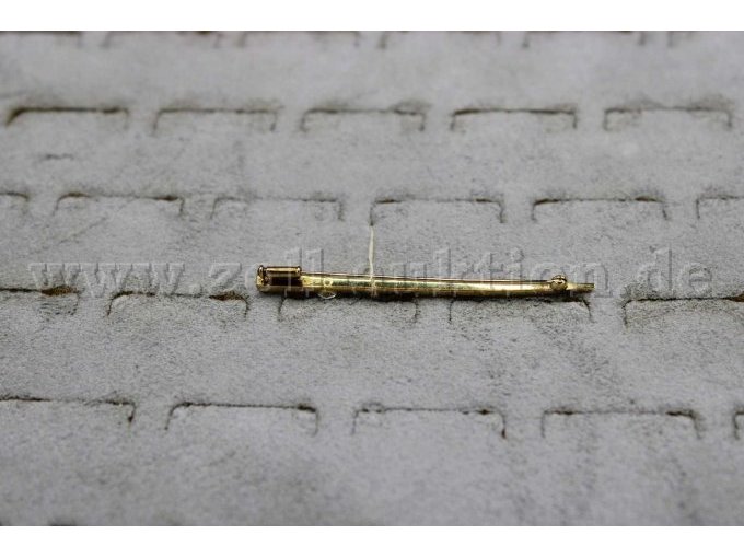 Brosche aus 585er Gold mit Diamant, Rückansicht